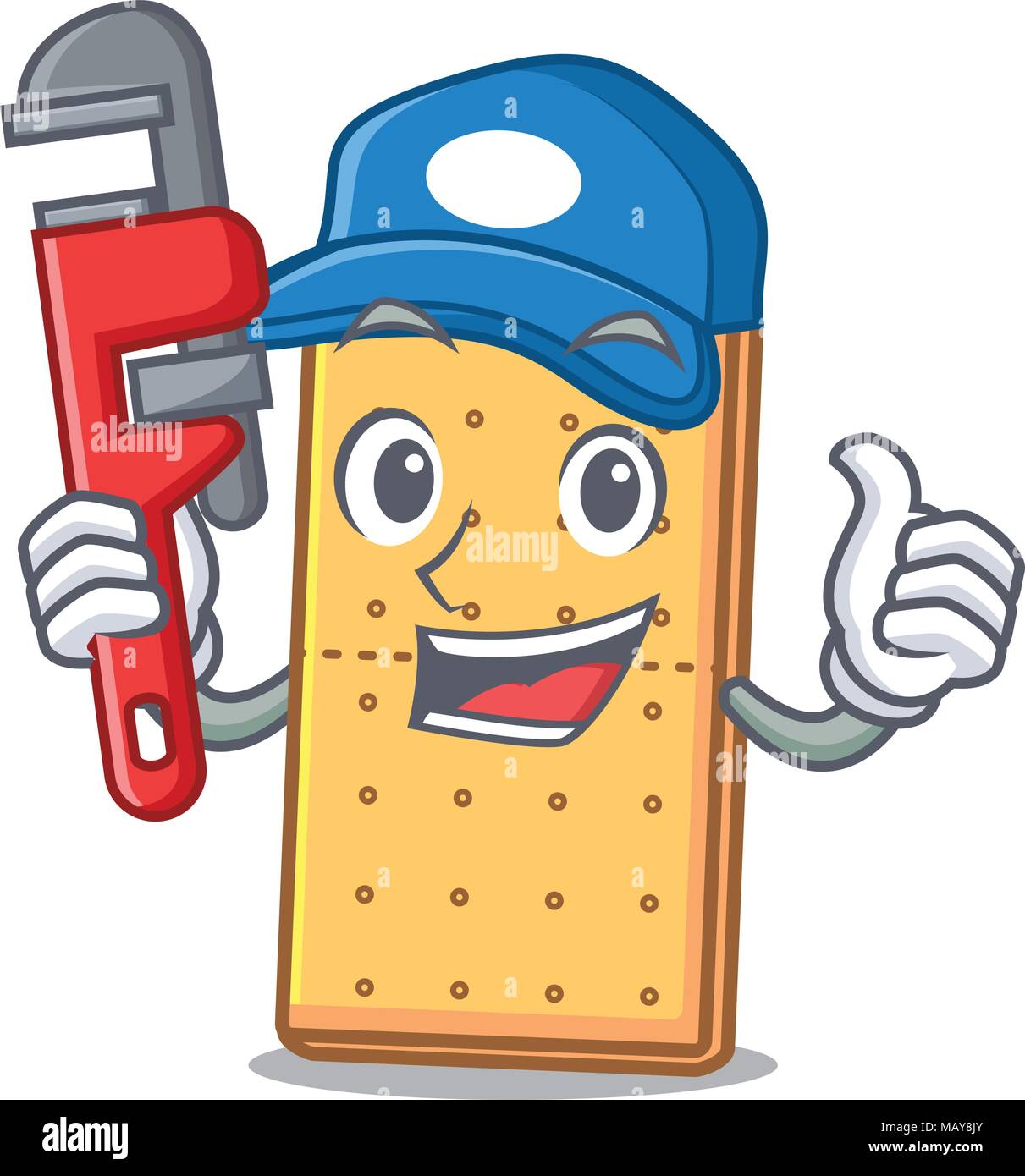 Plumber graham cookies mascotte cartoon Illustrazione Vettoriale