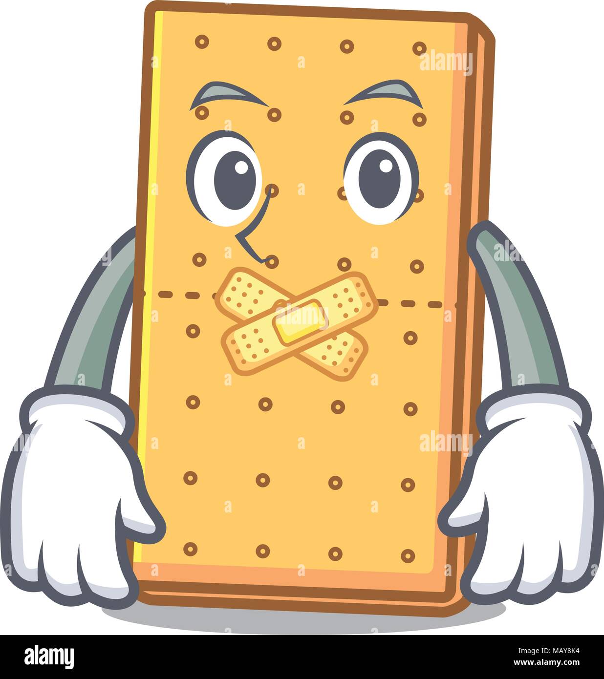 Silent graham cookies mascotte cartoon Illustrazione Vettoriale