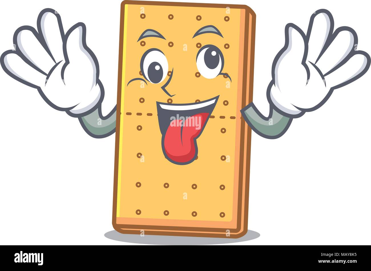 Crazy graham cookies mascotte cartoon Illustrazione Vettoriale