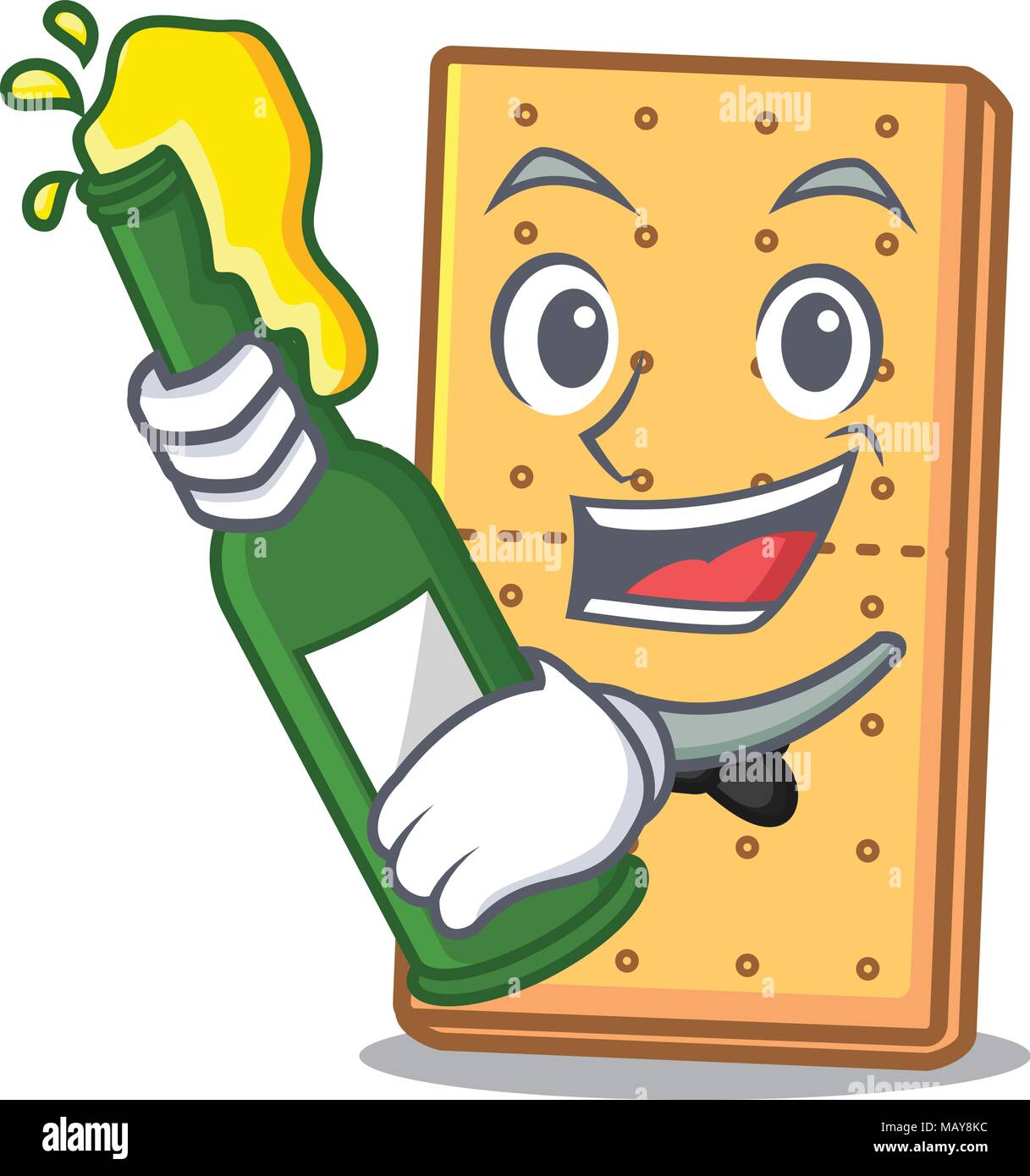La birra graham cookies mascotte cartoon Illustrazione Vettoriale