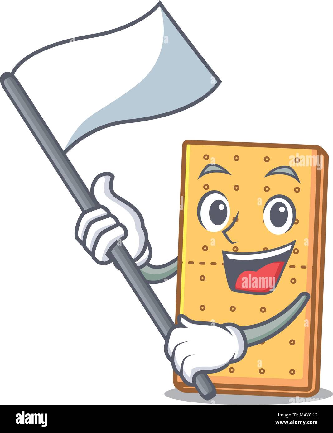 Bandiera graham cookies mascotte cartoon Illustrazione Vettoriale
