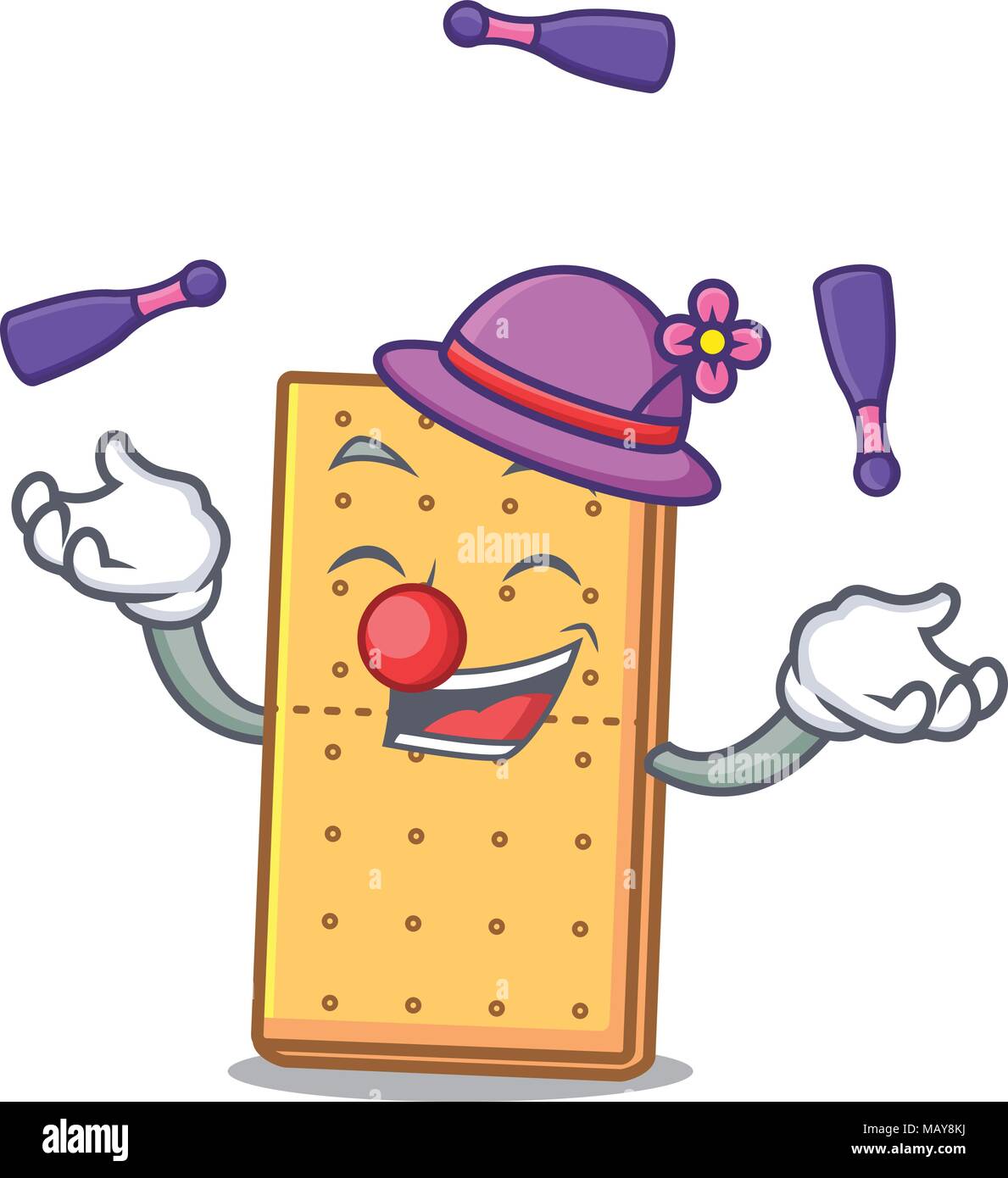 La giocoleria graham cookies mascotte cartoon Illustrazione Vettoriale