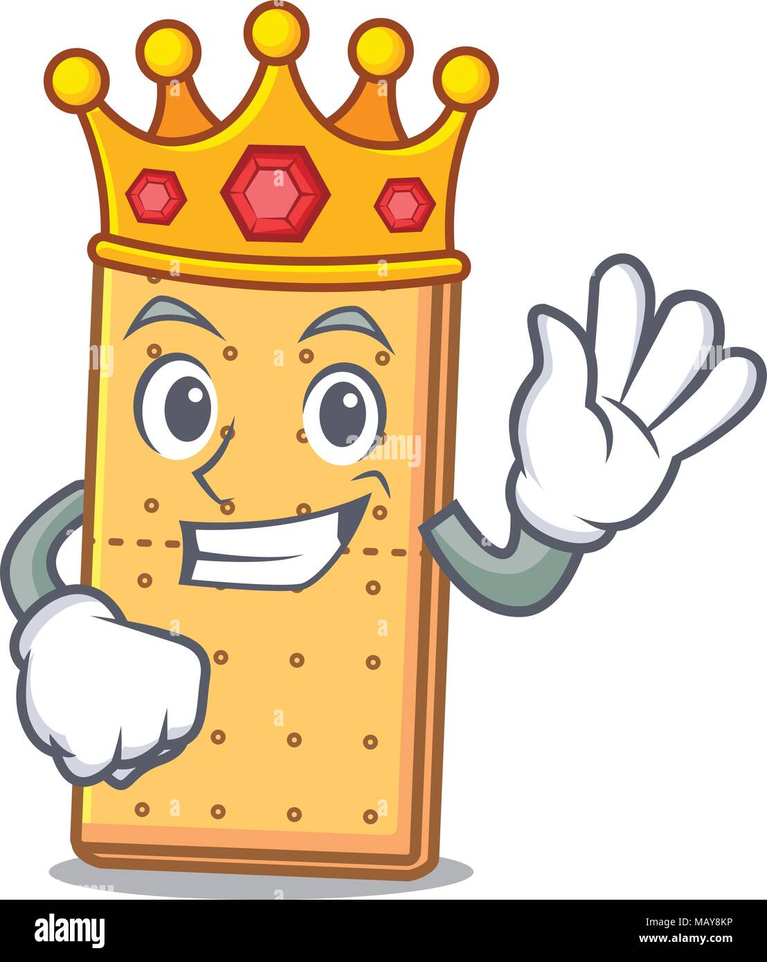 Re graham cookies mascotte cartoon Illustrazione Vettoriale