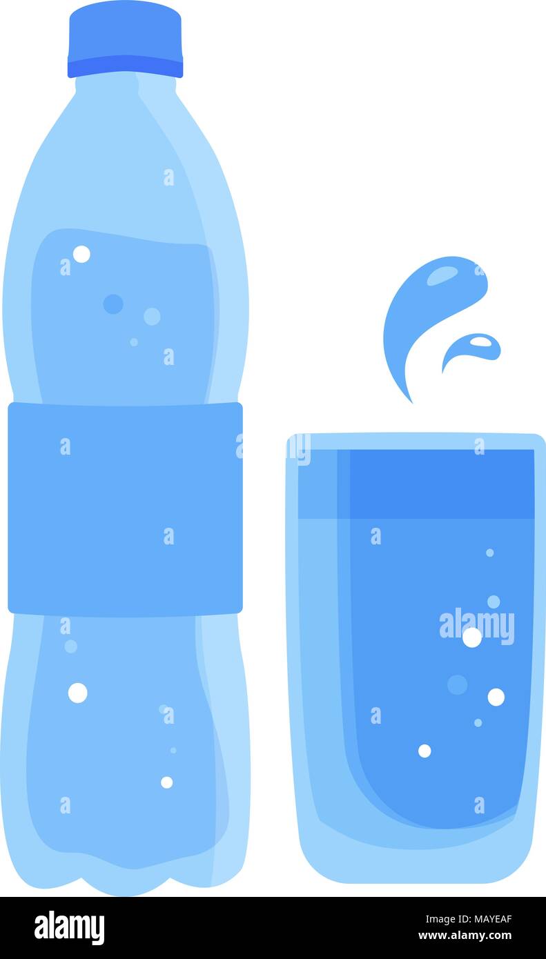 Bicchiere di acqua e la relativa icona. Illustrazione Vettoriale Illustrazione Vettoriale