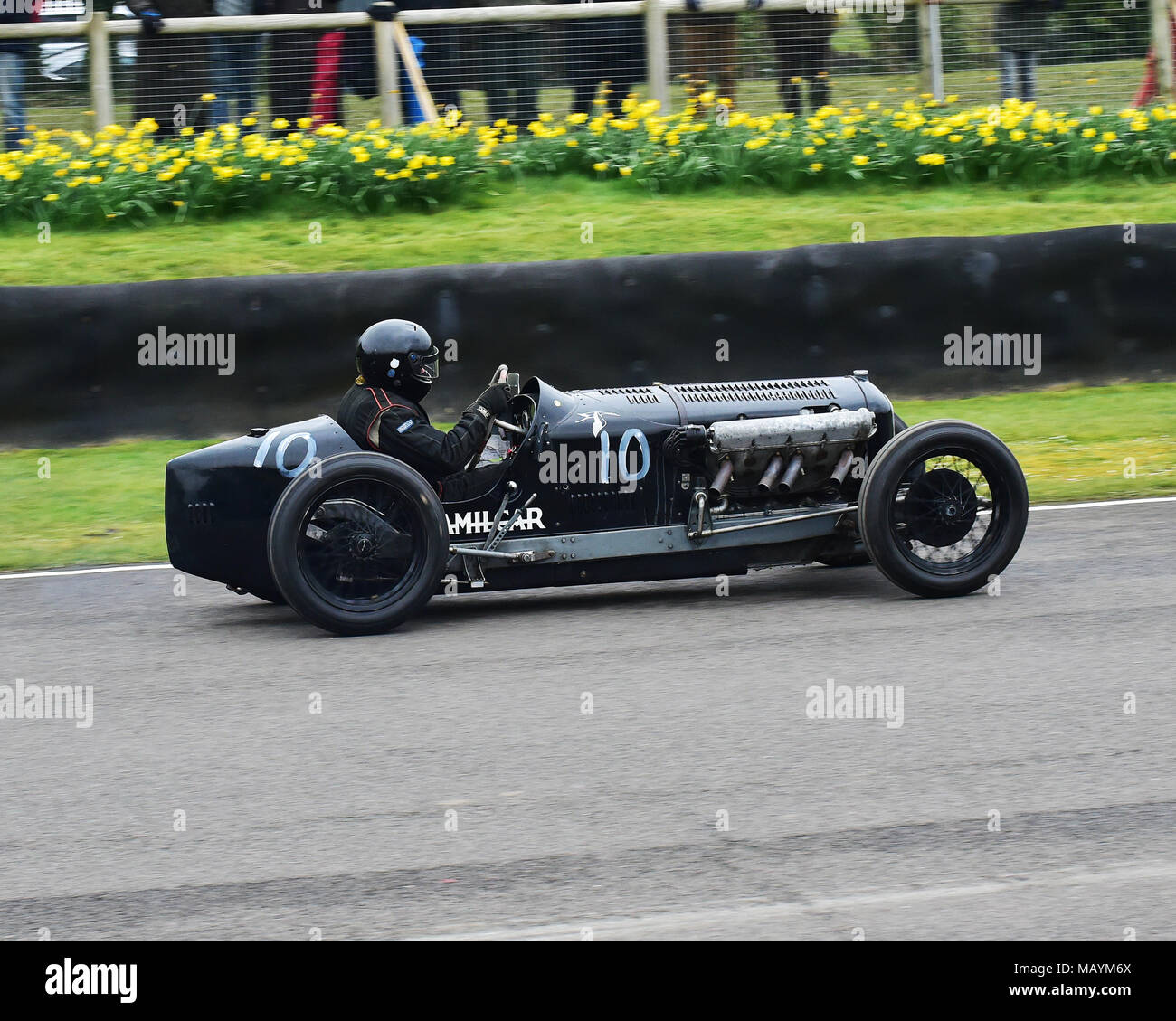 Tom Walker, Amilcar Hispano-Suiza, imbottitura Cup, 76th Assemblea dei Soci, Inghilterra, Goodwood, marzo 2018, Sussex, Autosport, auto, il circuito da corsa, classic Foto Stock