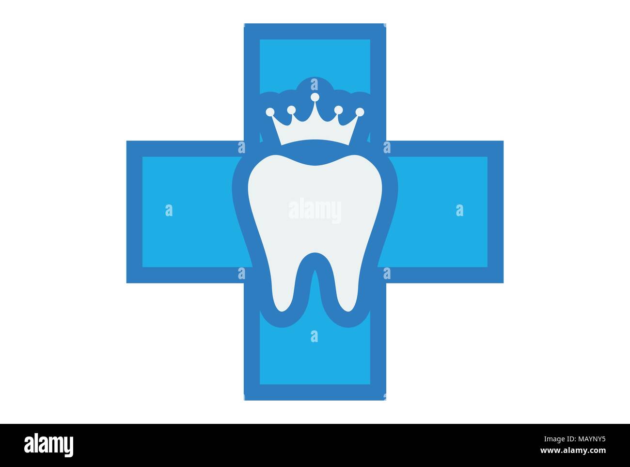 icona con il logo della cura della clinica odontoiatrica Illustrazione Vettoriale