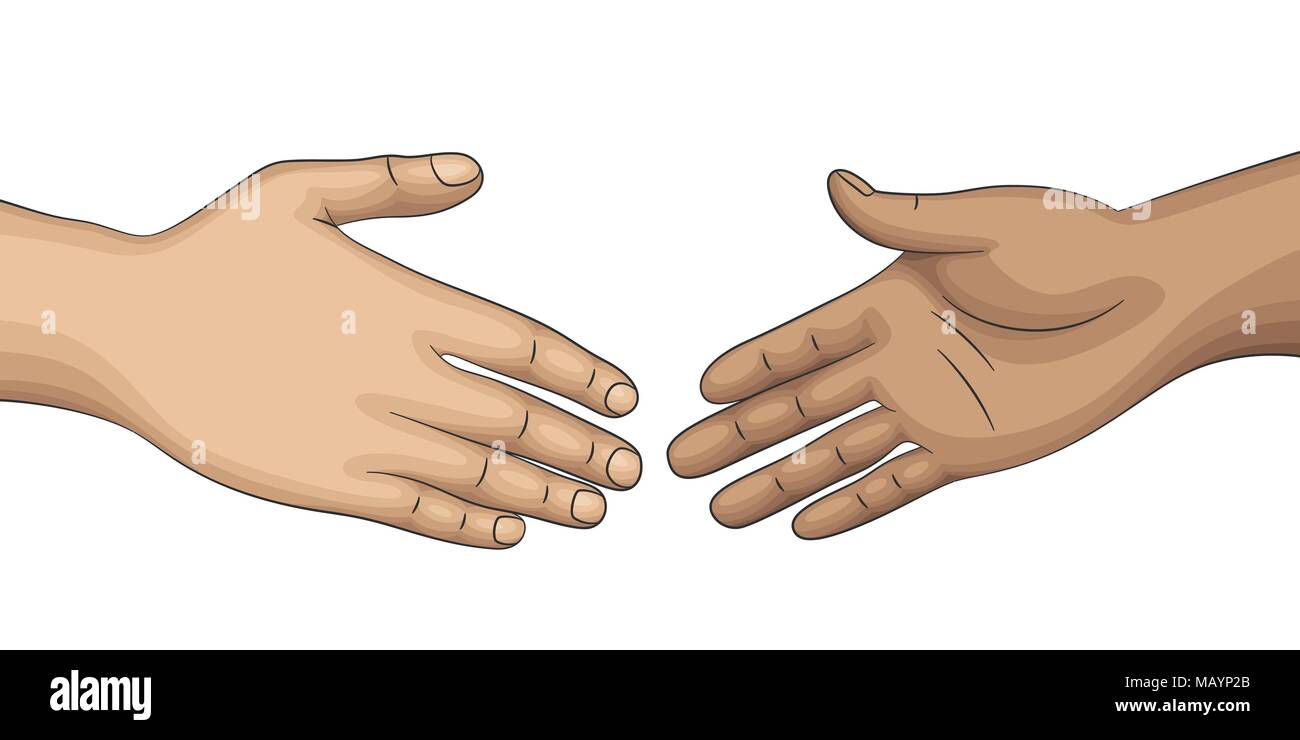 Due persone desidera che tu agitare le mani. Illustrazione Vettoriale