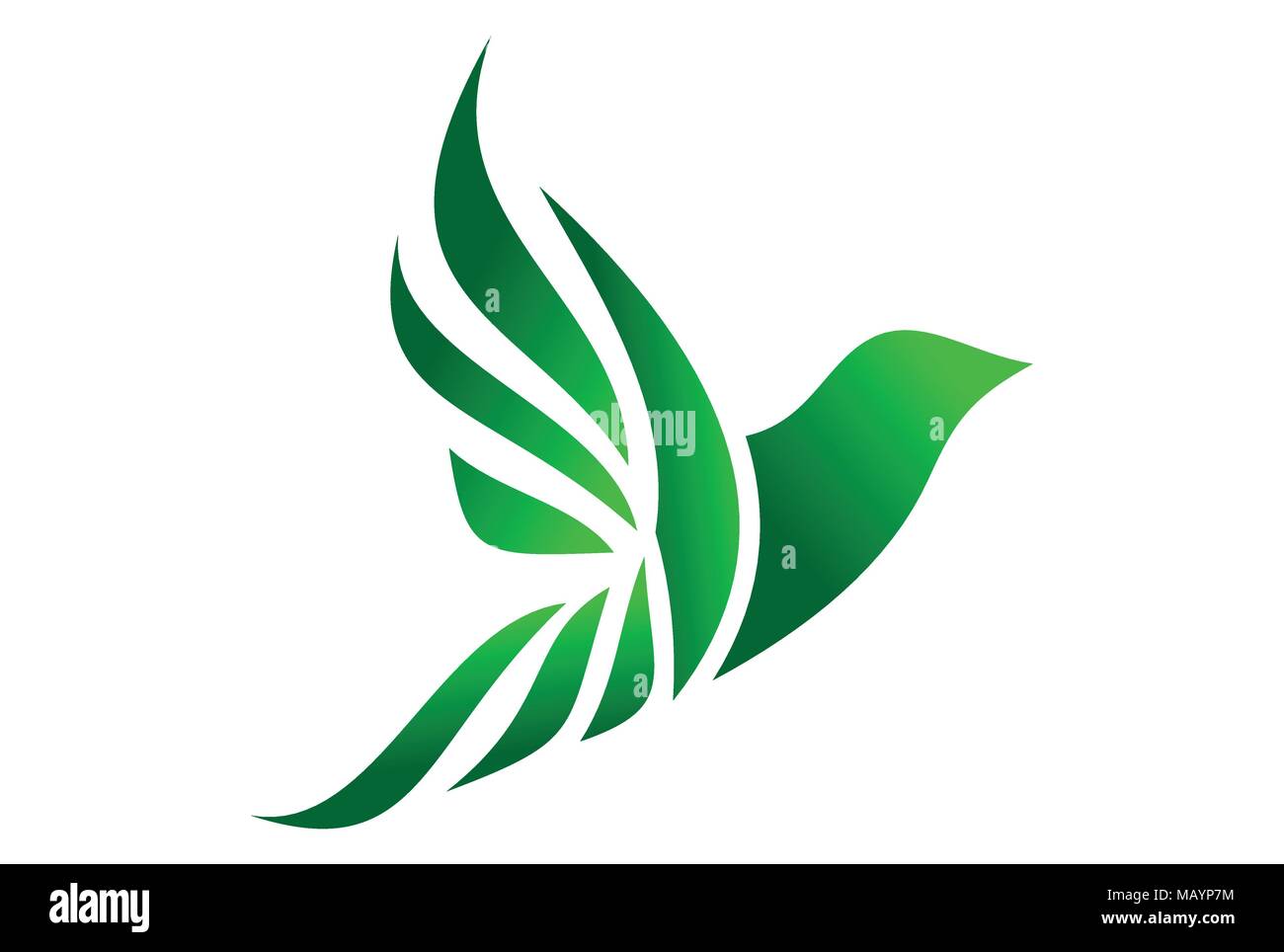 icona astratta del logo dell'uccello di volo Illustrazione Vettoriale
