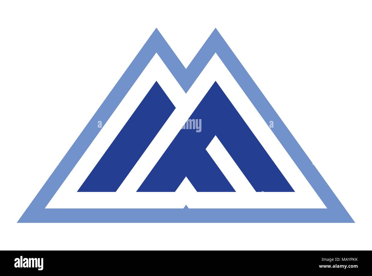 icona del logo della lettera m per le montagne Illustrazione Vettoriale