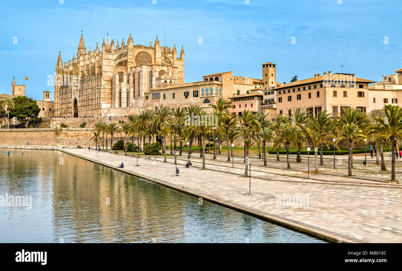 La Cattedrale La Seu in Palma de Mallorca Foto Stock