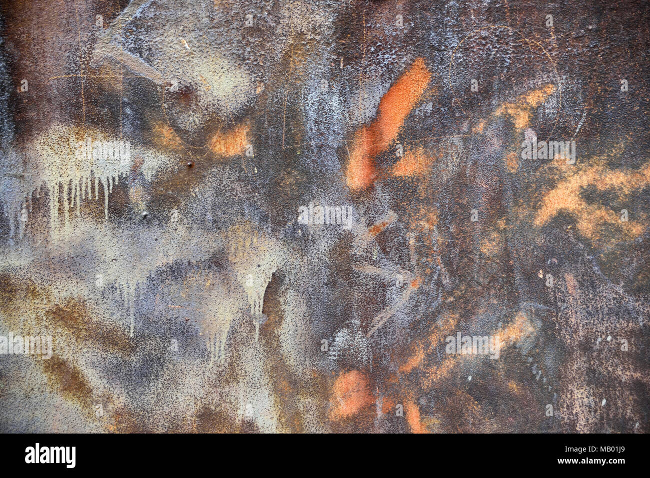 Arrugginito texture di metallo o metallo arrugginito piastra. Vecchio sfondo di metallo o uno sfondo con superficie di ruggine. Foto Stock