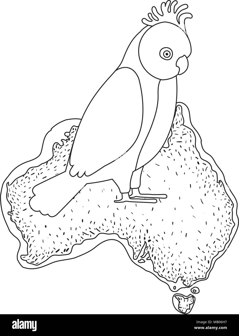 Gang cockatoo bird su mappa australiano Illustrazione Vettoriale