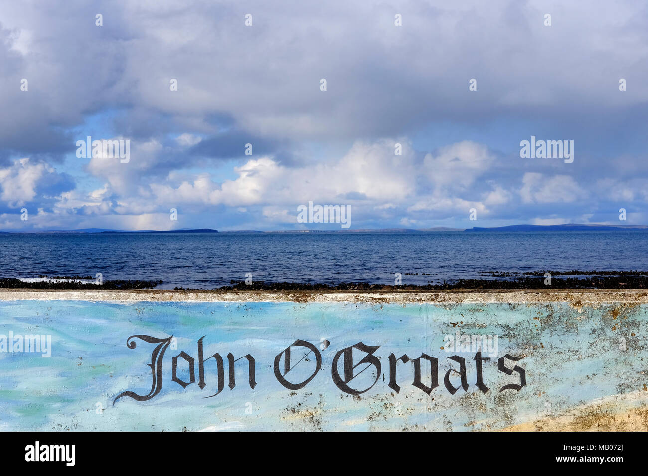 CAITHNESS, UK: John o' semole che giace sulla Gran Bretagna Nord punta orientale ed è popolare con i turisti come una estremità del viaggio più lungo sulla terraferma Foto Stock