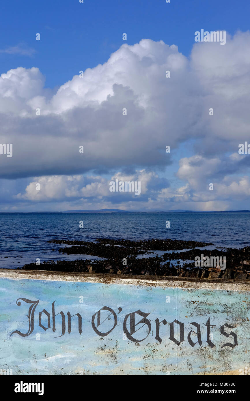 CAITHNESS, UK: John o' semole che giace sulla Gran Bretagna Nord punta orientale ed è popolare con i turisti come una estremità del viaggio più lungo sulla terraferma Foto Stock