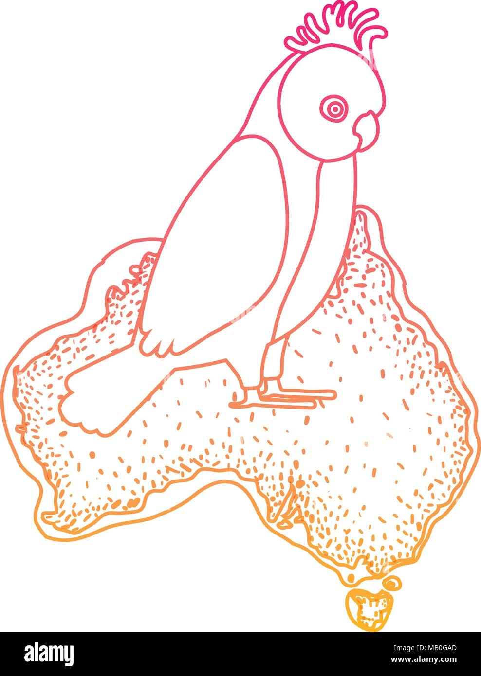 Gang cockatoo bird su mappa australiano Illustrazione Vettoriale