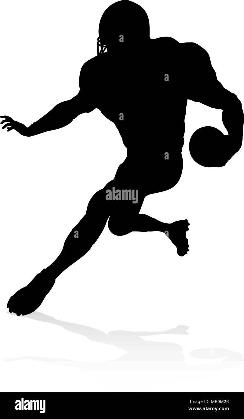 Giocatore di Football Americano Silhouette Illustrazione Vettoriale
