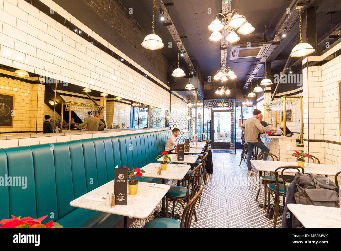 Fress Cafe, Oldham Street, Northern Quarter, Manchester, Regno Unito Foto Stock