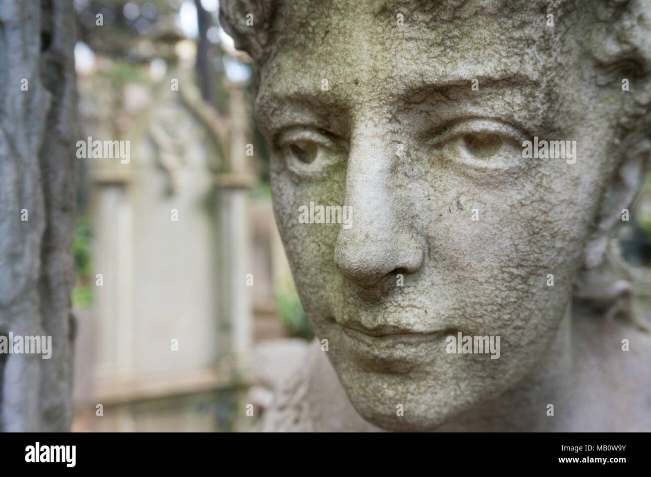 Lo sguardo vuoto - Cimitero Protestante - Roma Foto Stock