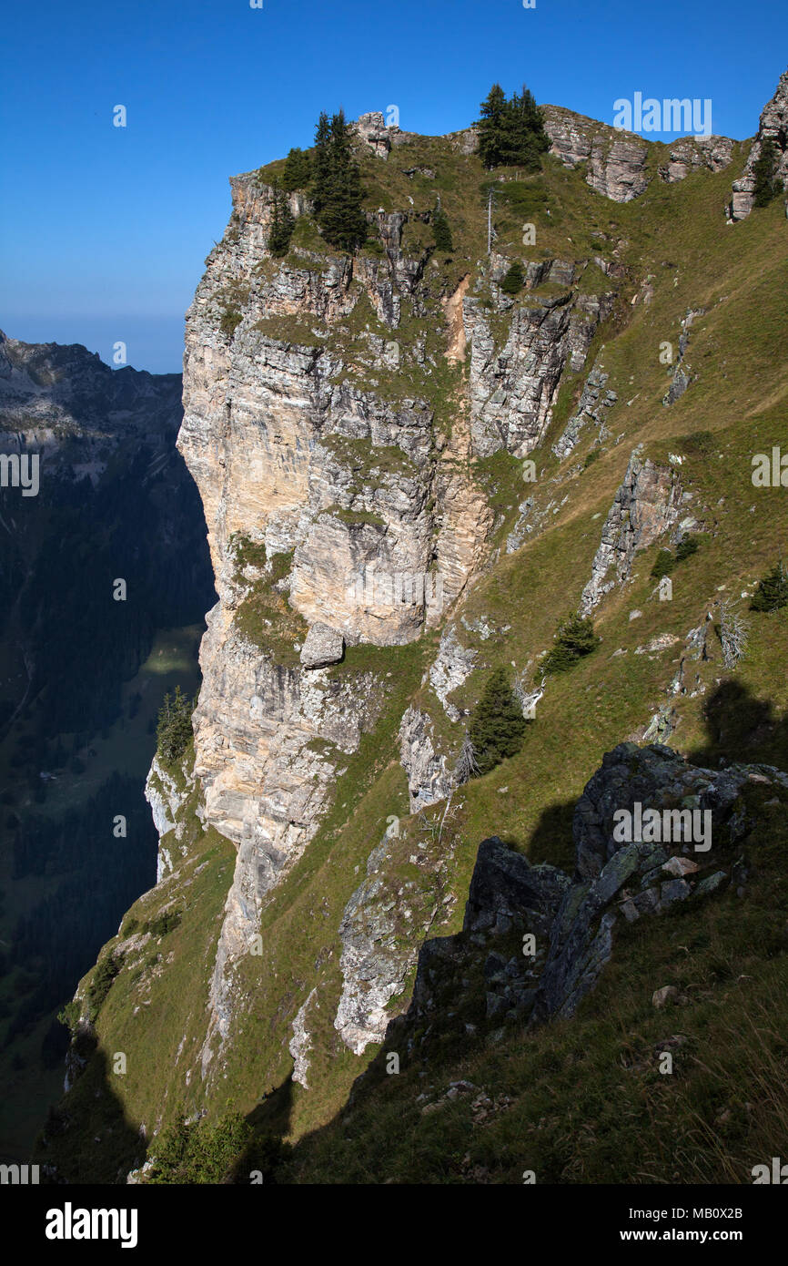 Le Alpi, montagne, l'Oberland Bernese, autunno, paesaggi, Niederhorn, Svizzera Foto Stock