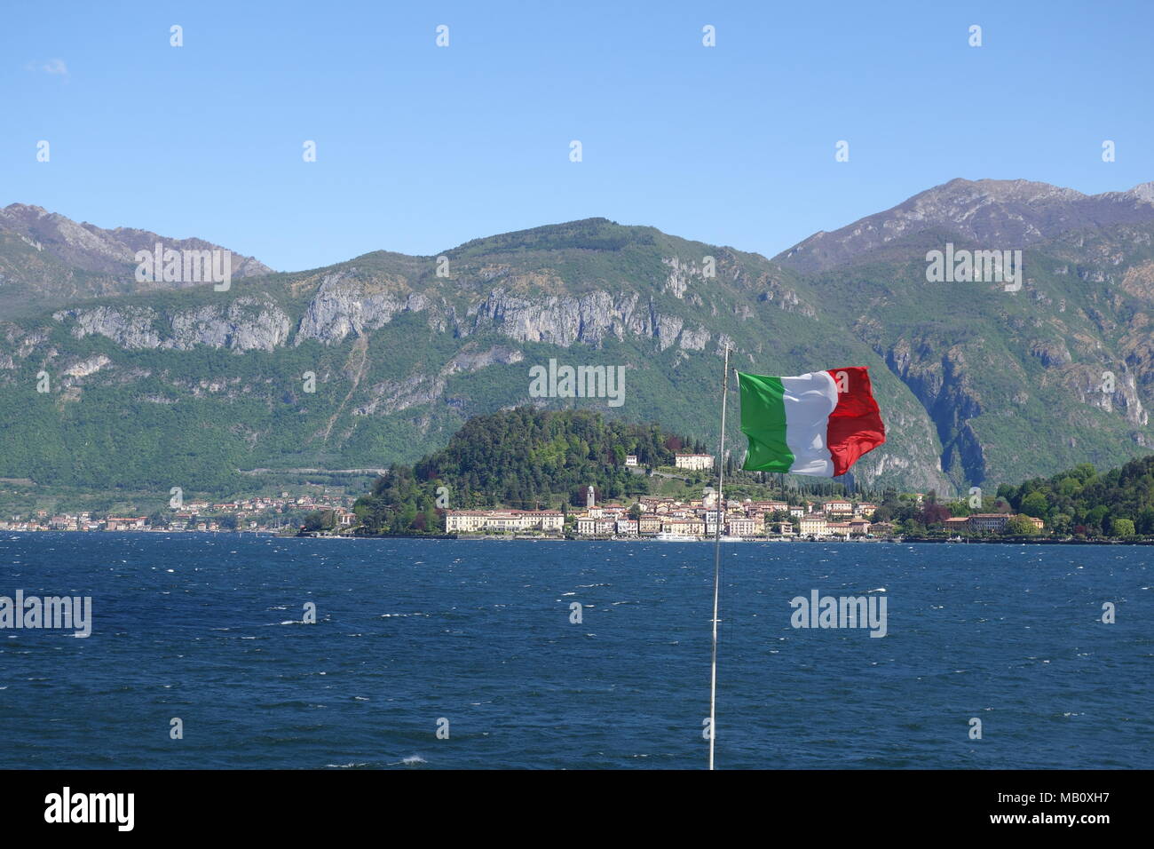 Vista del paesaggio di Bellagio, il lago di Como in Italia, Europa Foto Stock