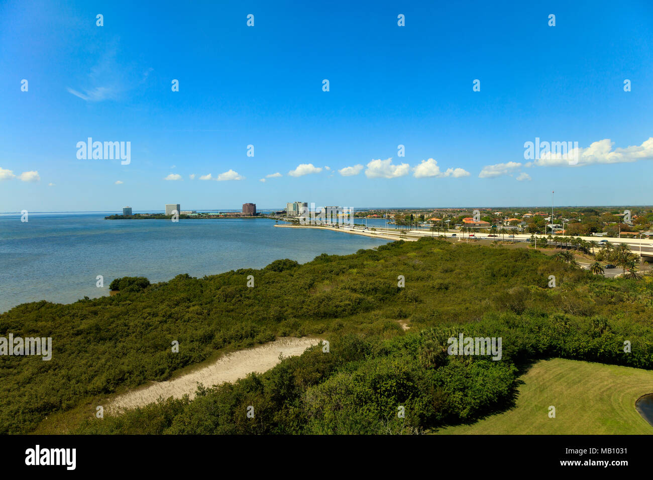 Vista sulla vecchia Tampa Bay a Clearwater, Florida, Stati Uniti d'America Foto Stock