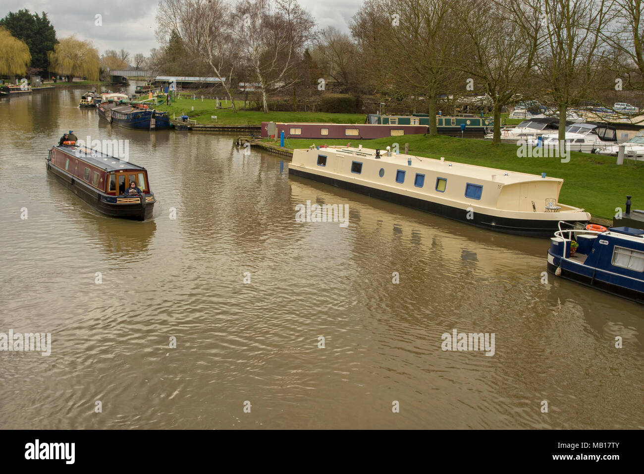 Chiatte sul Great Ouse a Ely, Cambridgeshire, England, Regno Unito, Europa Foto Stock