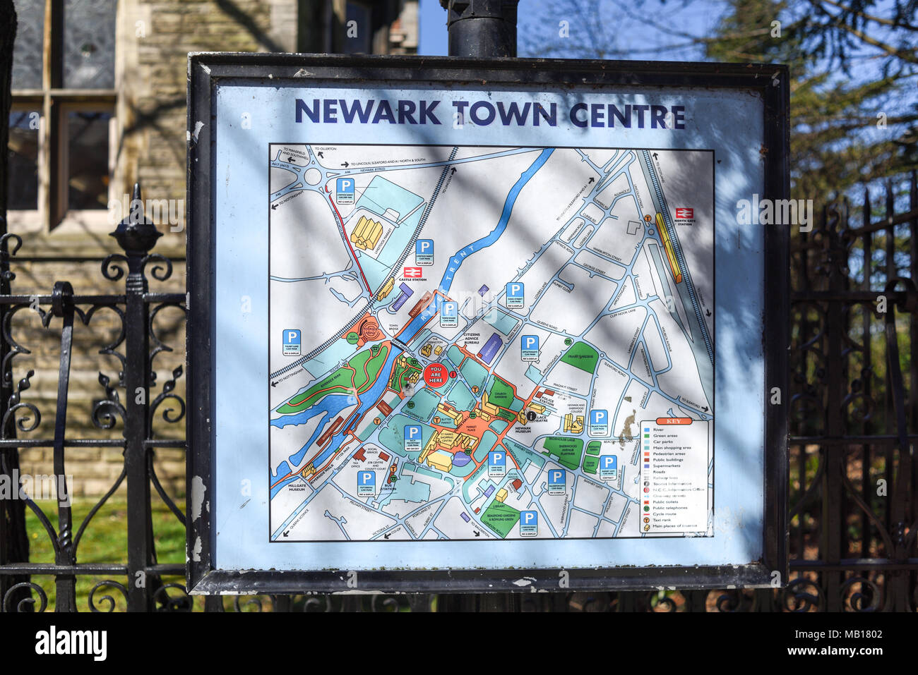 Newark-On-Trent street mappa Nottinghamshire ,UK. Foto Stock