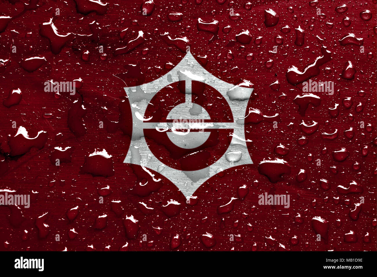 Bandiera di Taito con gocce di pioggia Foto Stock