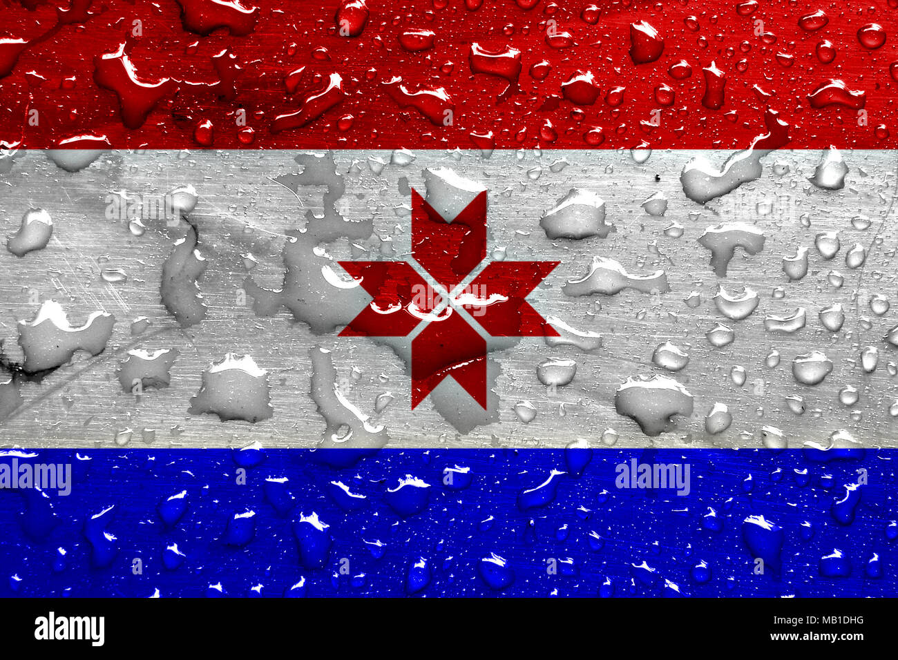 Bandiera di Mordovia con gocce di pioggia Foto Stock