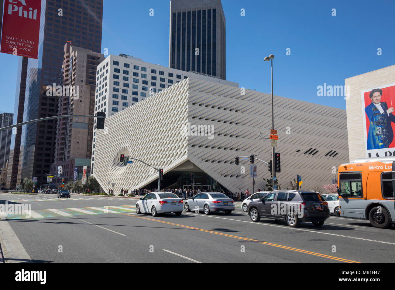 Il vasto Museo d' arte contemporanea sulla Grand Avenue nel centro di Los Angeles, California, Stati Uniti d'America Foto Stock