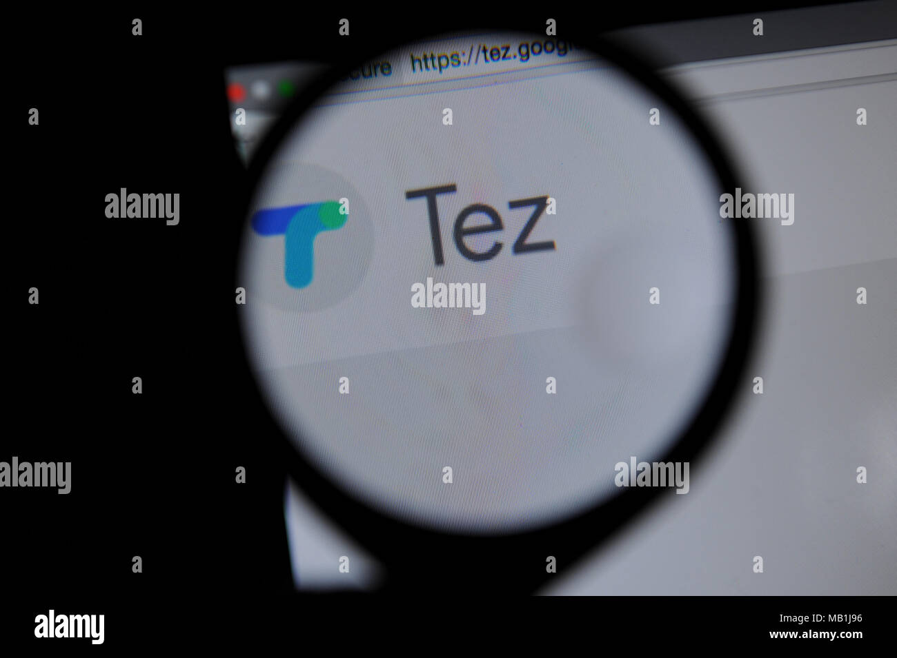 Tez, googles sistema di pagamento mobile Foto Stock