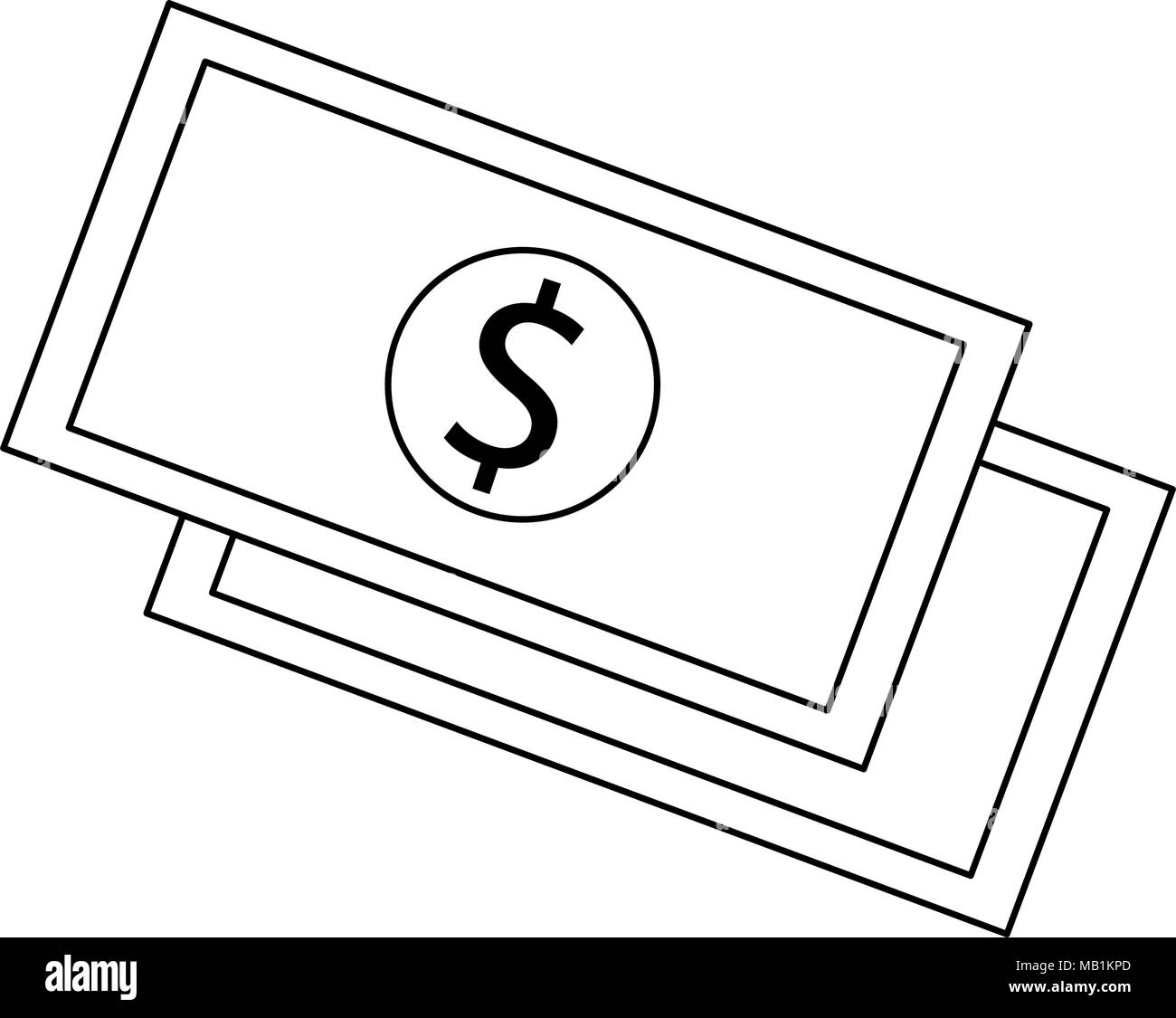 Il denaro e il simbolo di cassa Illustrazione Vettoriale