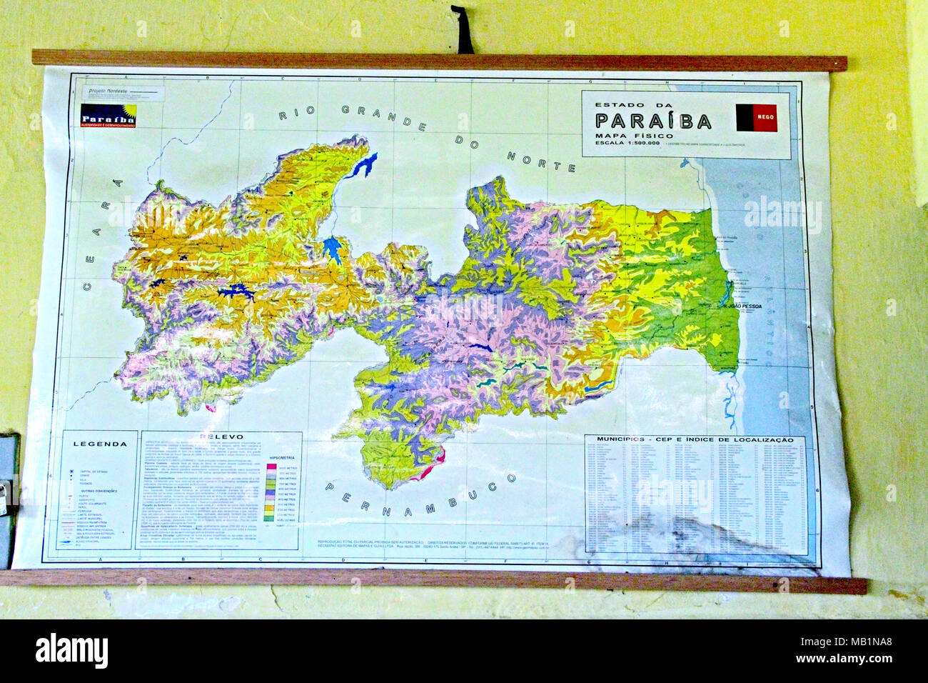 Scuola pubblica, Distrito Rua Nova, Belém, Paraiba, Brasile Foto Stock