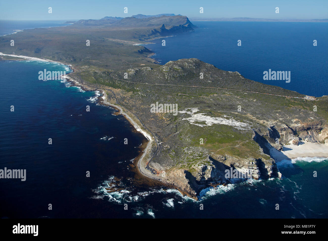 Capo di Buona Speranza, Cape Peninsula, Cape Town, Sud Africa - aerial Foto Stock