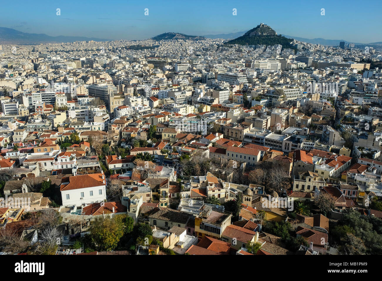 Vista di Atene in Grecia. Foto Stock