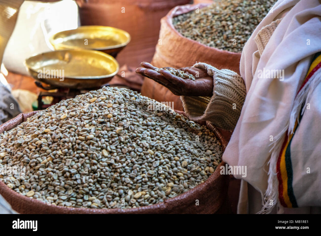 I chicchi di caffè, Etiopia Foto Stock