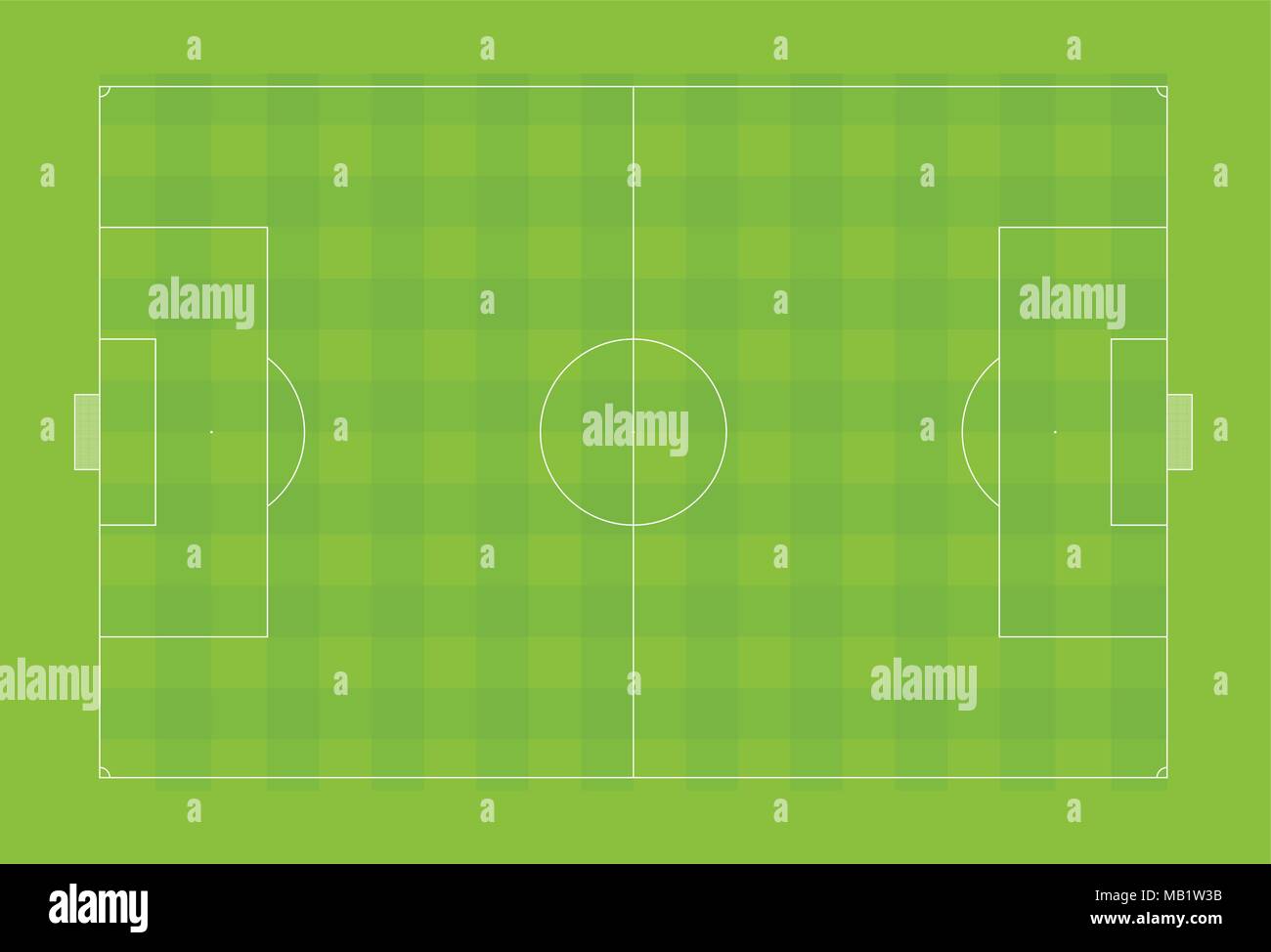 Illustrazione di vettore di campo da calcio o campo di calcio con proporzioni ufficiale Illustrazione Vettoriale