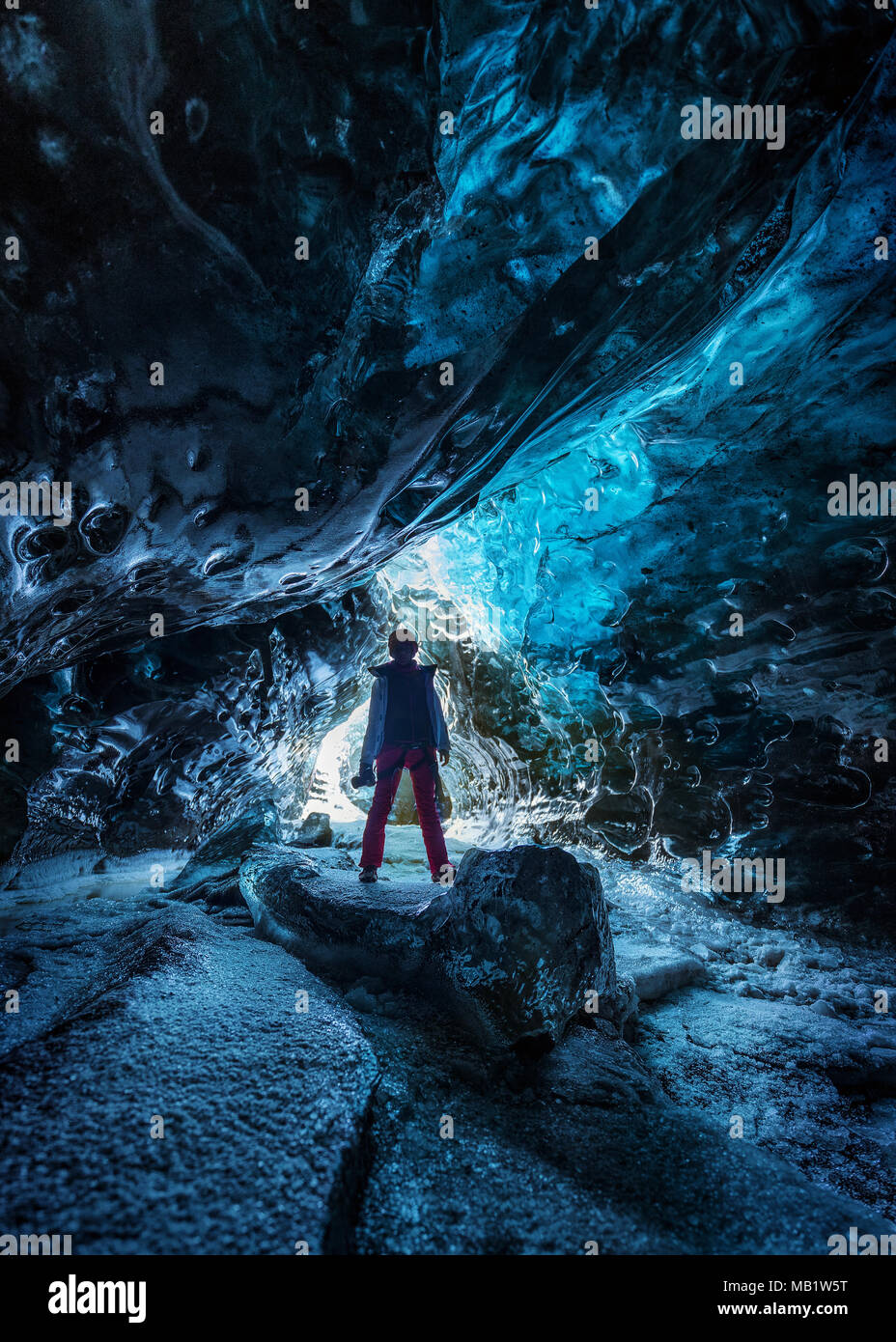 Grotta del ghiacciaio Foto Stock