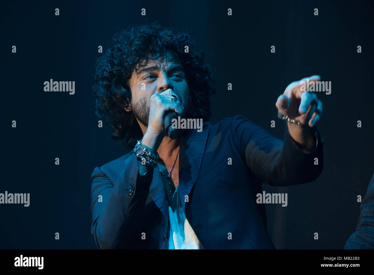 Napoli, grande concerto del Max Pezzali trio, Francesco Renga e Nek al Palapartenope. 03/04/2018, Napoli, Italia Foto Stock