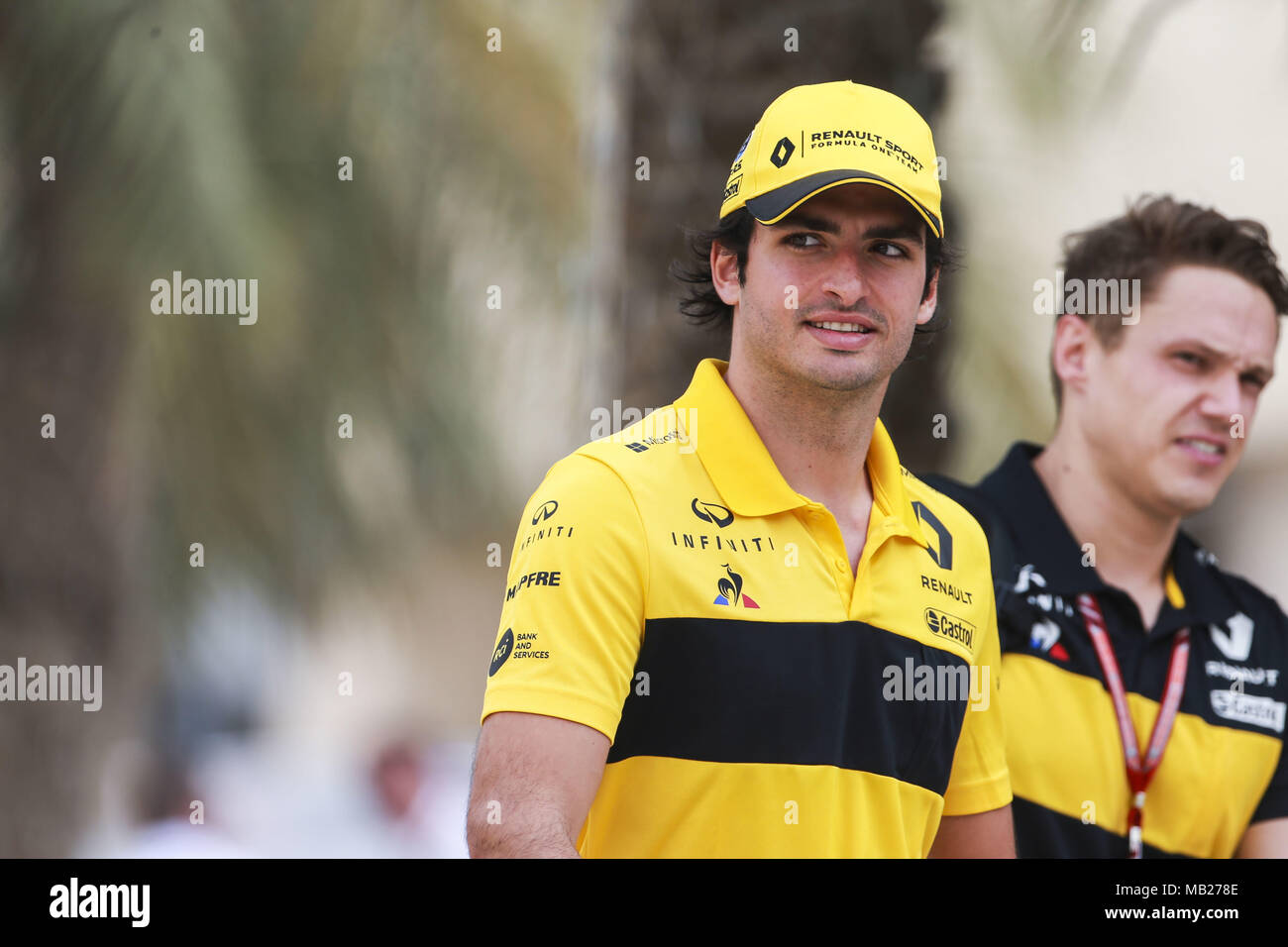 Sakhir, Bahrain. 05 apr, 2018. Motorsports: FIA Formula One World Championship 2018, il Gran Premio del Bahrain,#55 Carlos Sainz (ESP, Renault ), Credito: dpa/Alamy Live News Foto Stock