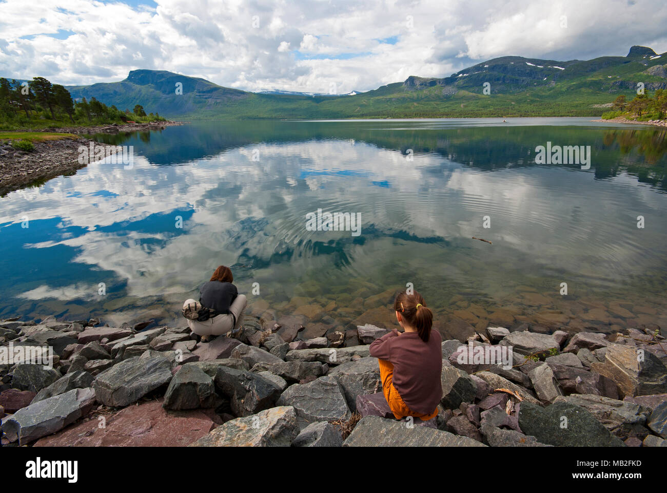 La Stora Sjofallet National Park, Norrbotten County, Svezia Foto Stock