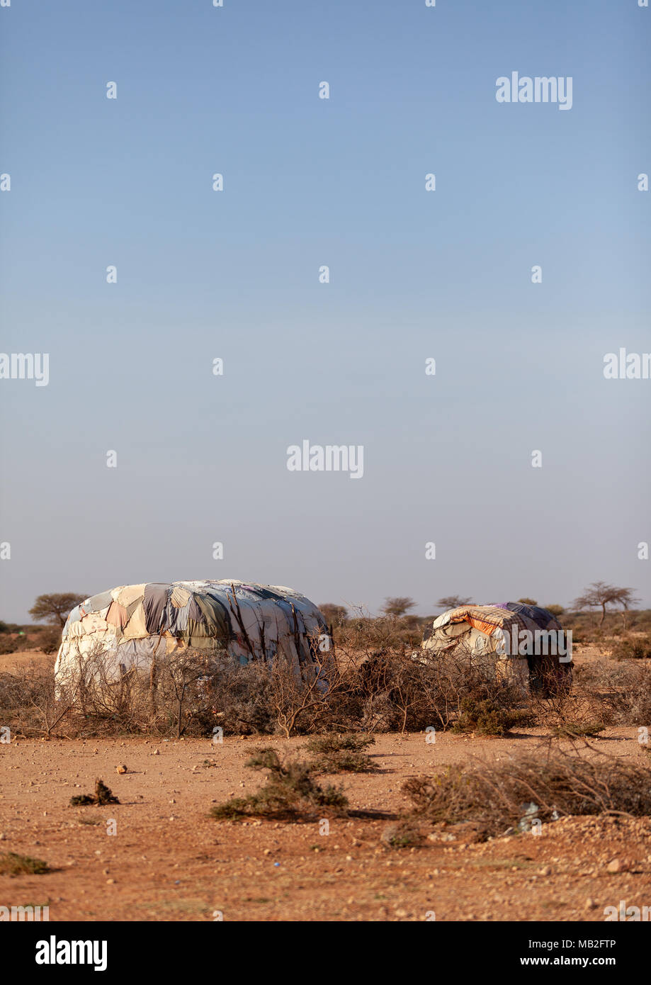 Un somalo capanna chiamata aqal, Woqooyi Galbeed provincia, Baligubadle, il Somaliland Foto Stock