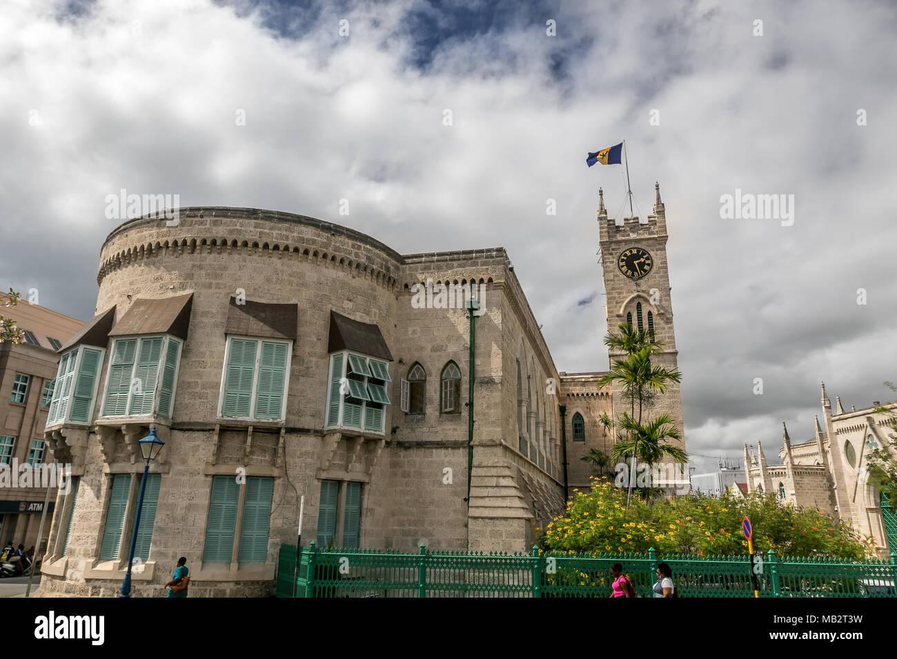 Gli edifici del Parlamento a Bridgetown, Barbados. Foto Stock