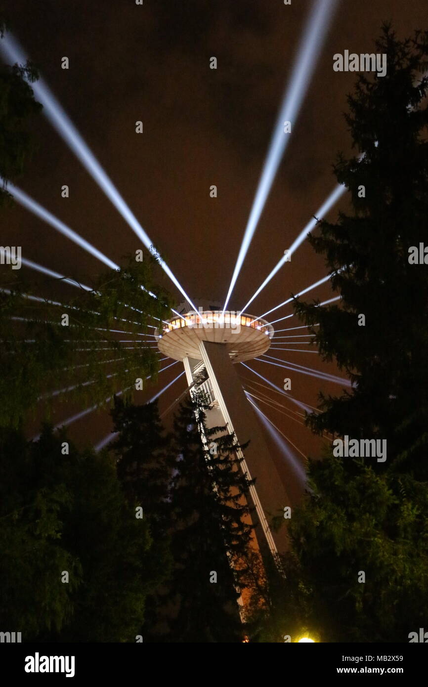 Maják, Biela Noc 2016, Bratislava, Slovacchia Foto Stock