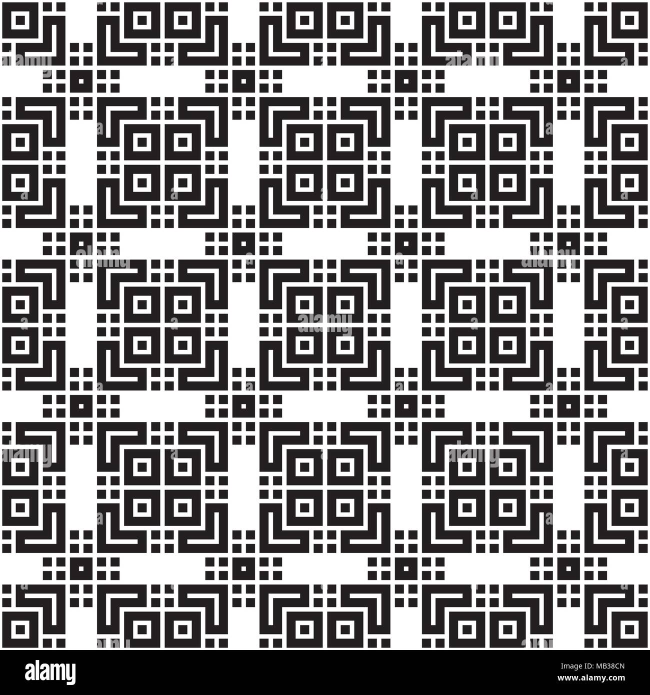 semplice mosaici facili - 2 Seamless modello geometrico di forme semplici in nero su sfondo bianco Immagine e Vettoriale - Alamy