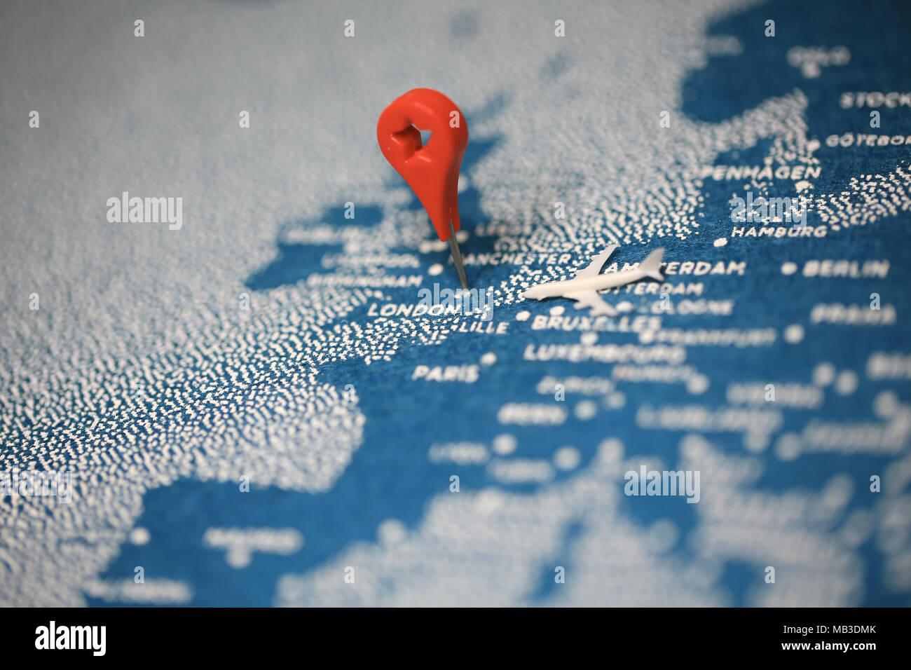 Regno unito Londra mappa e pin Foto Stock