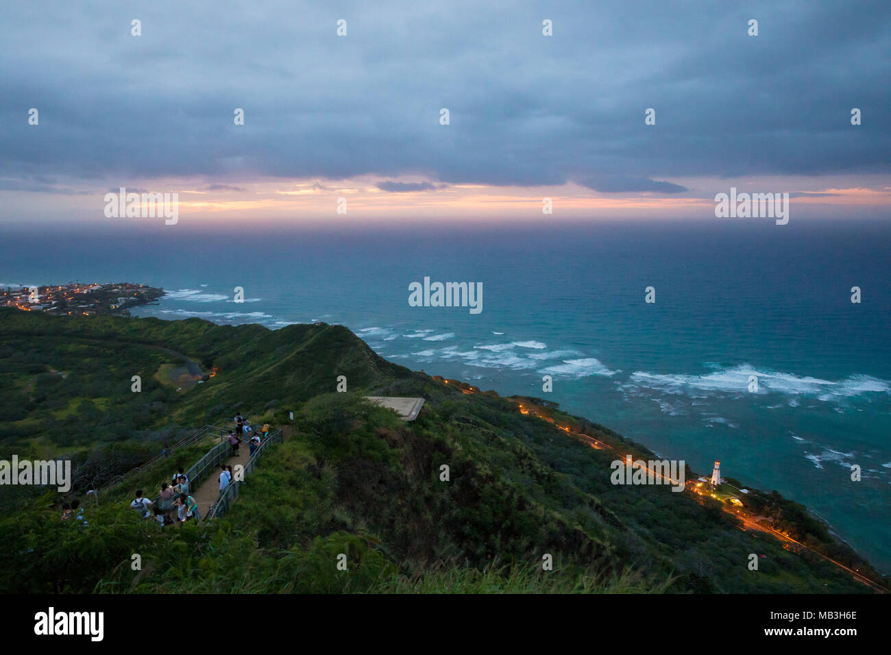 Diamond Head Sunrise all'alba Foto Stock