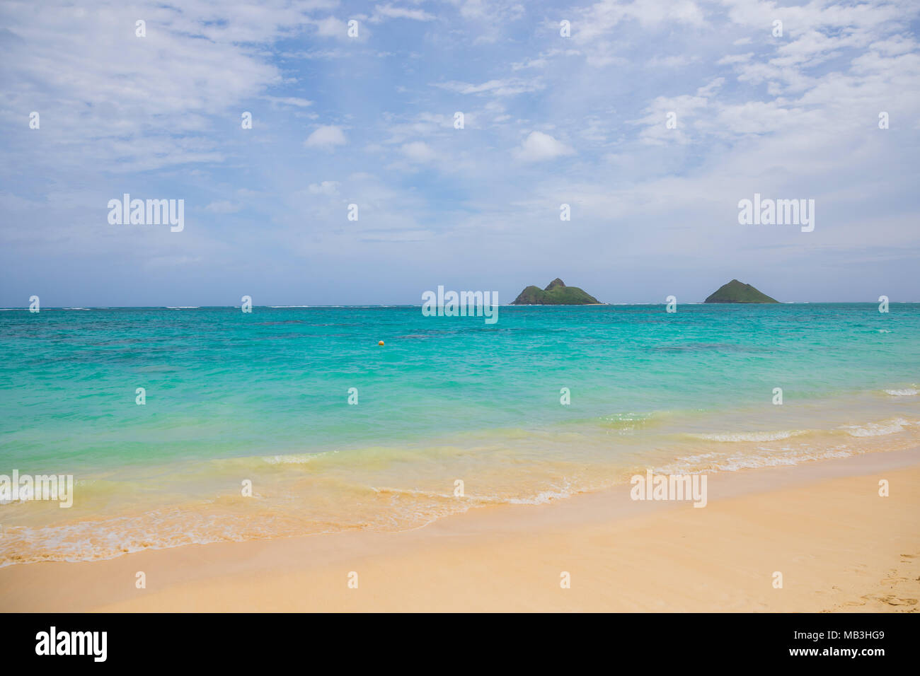 Spiaggia Lanakai e Moks isole Foto Stock