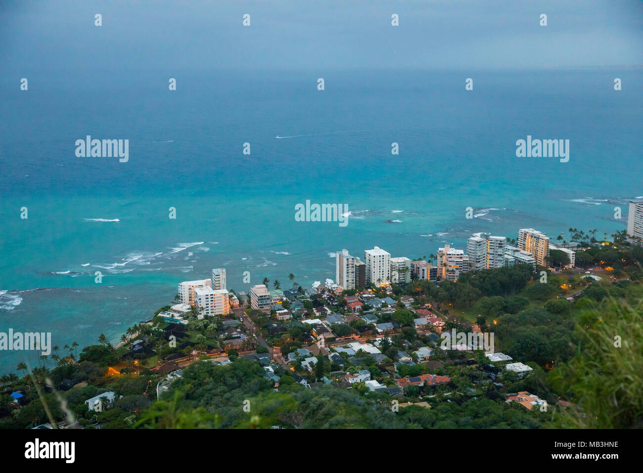 Diamond Head Sunrise all'alba Foto Stock