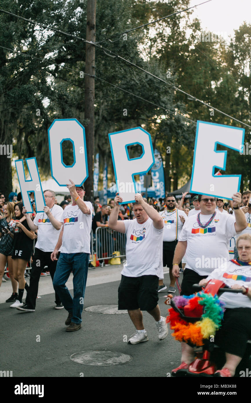Orlando Gay Chorus a Orlando Pride Parade (2016). Foto Stock